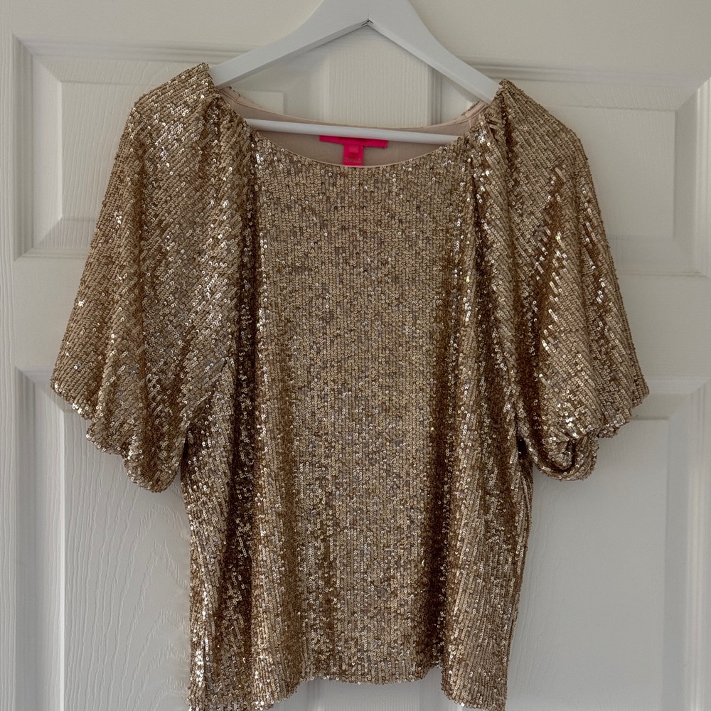 Lilly Pulitzer Shimmering Gold Sequin Top